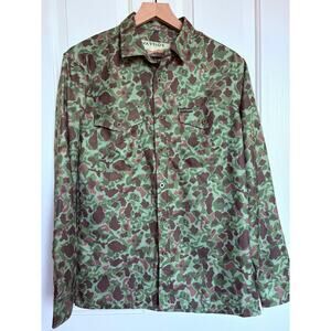 Warrior Co Retro Rifle‎ Camo Green Shirt Stretch Long Sleeve Tactical Men XS